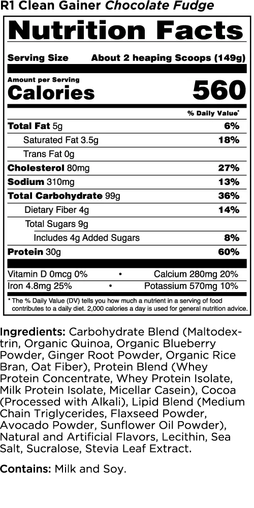 R1 CLEAN GAINER 15 SERV COOKIES & CREME 4.83LB Beyond Supplements