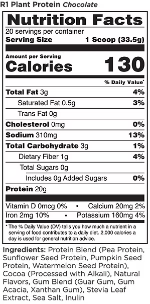 R1 PLANT PROTEIN 20 SERV CAFE MOCHA 1.39LB Beyond Supplements